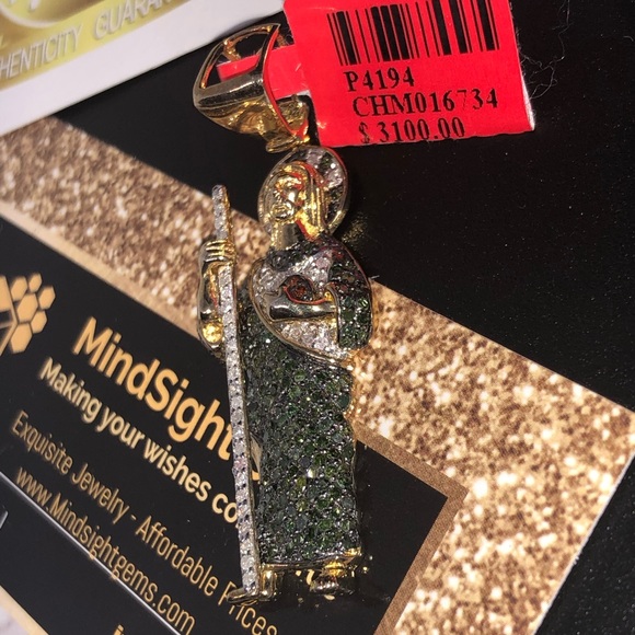 Real Diamond custom made Jesus pendant not CZ! WOW - Picture 8 of 11